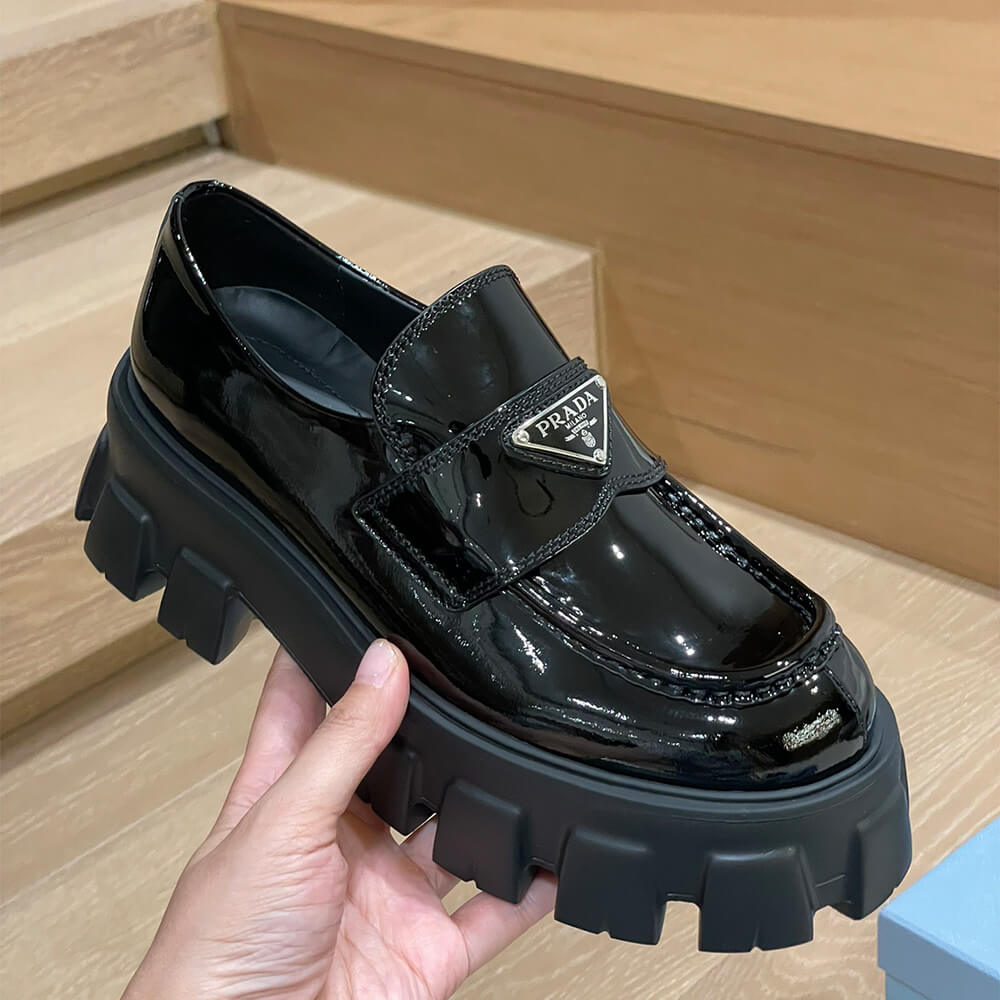 Pra*a Monolith patent leather loafers
