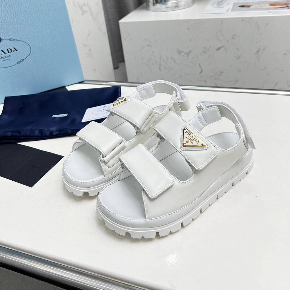 Pra*a Nappa leather sandals