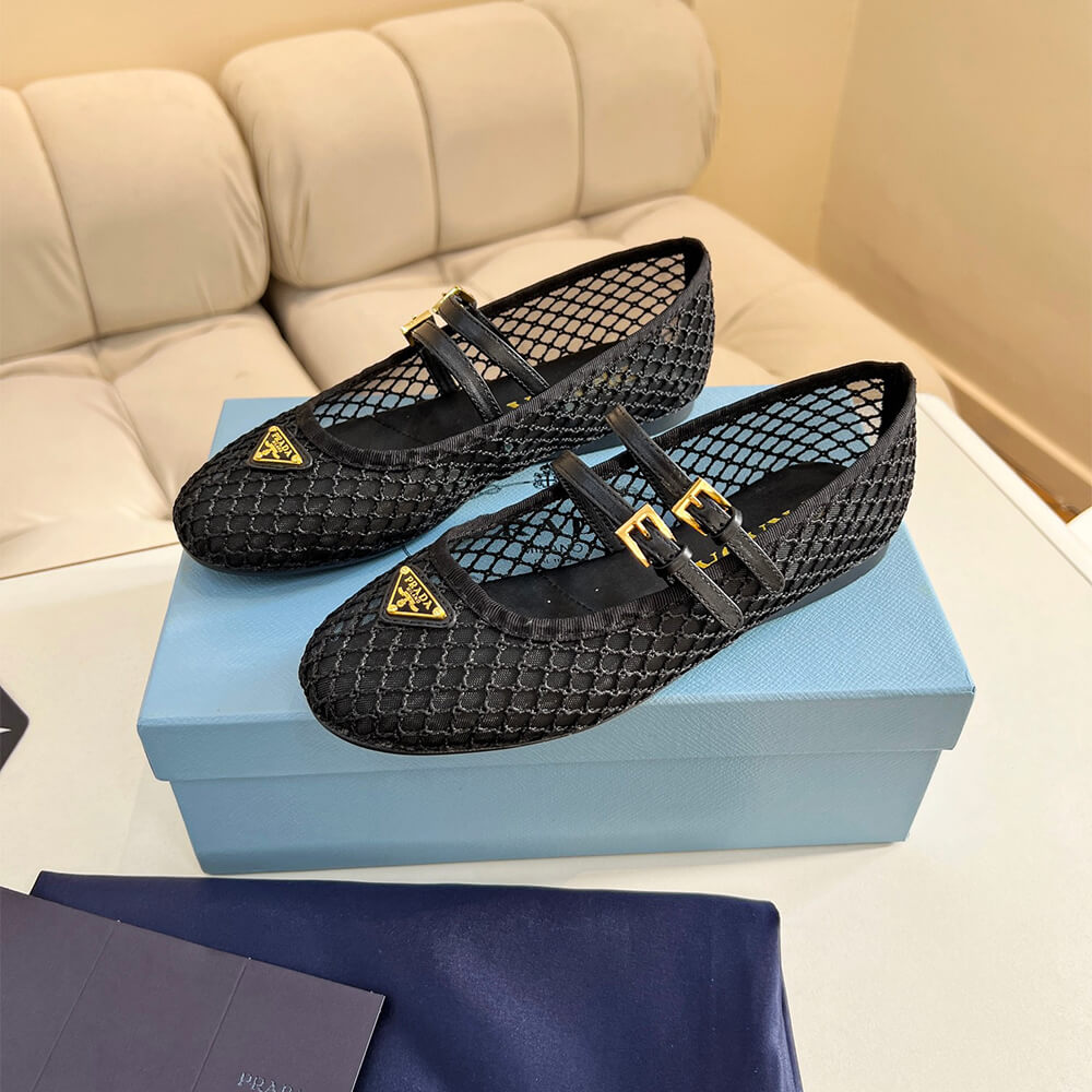 Pra*a Mesh fabric ballerinas