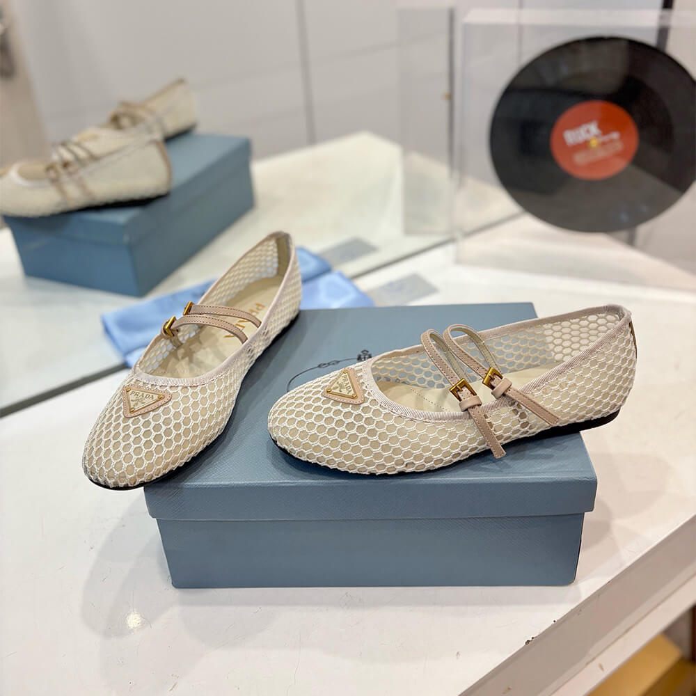 Pra*a Mesh fabric ballerinas