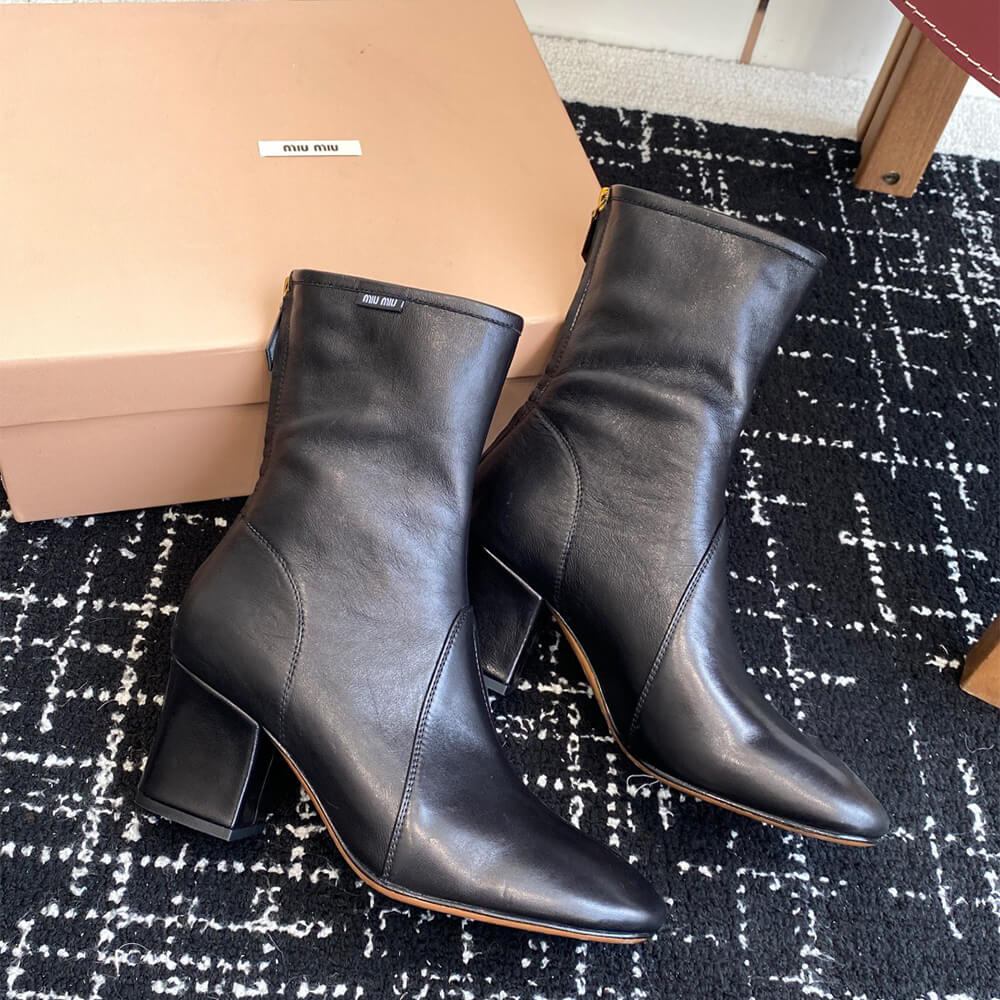 M1um1u Nappa leather booties