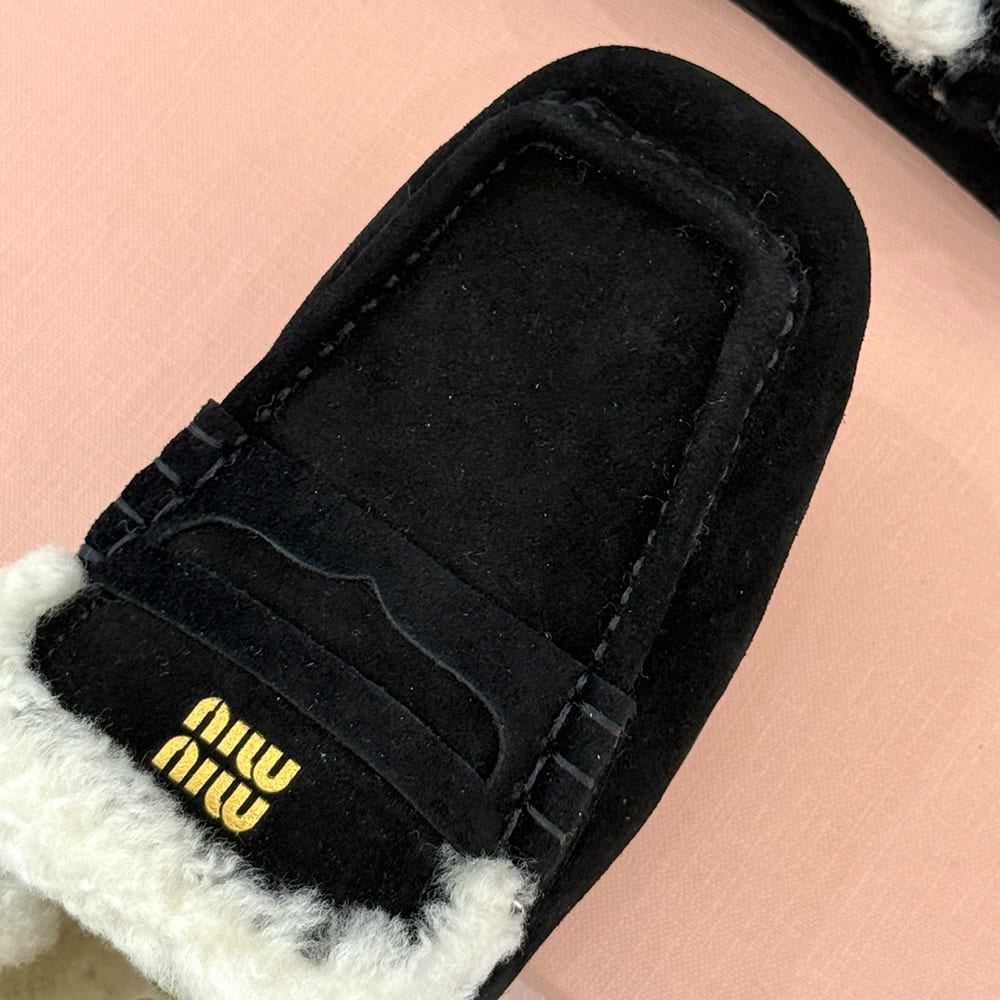 M1um1u Ruches suede loafers