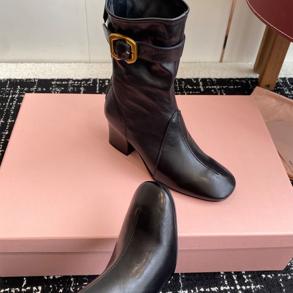 M1um1u Nappa leather booties