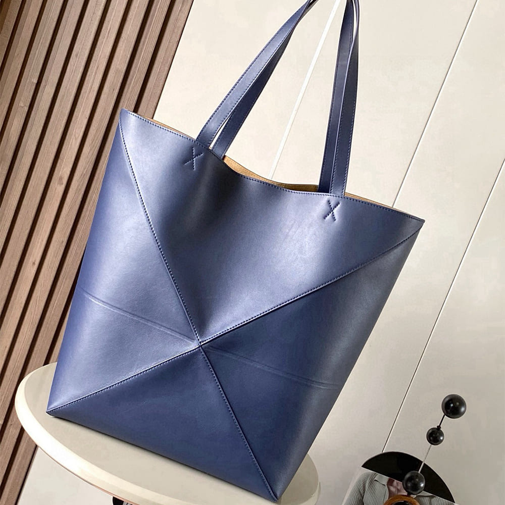 L0ew* XL Puzzle Fold tote in shiny calfskin(HIGH-END GRADE)