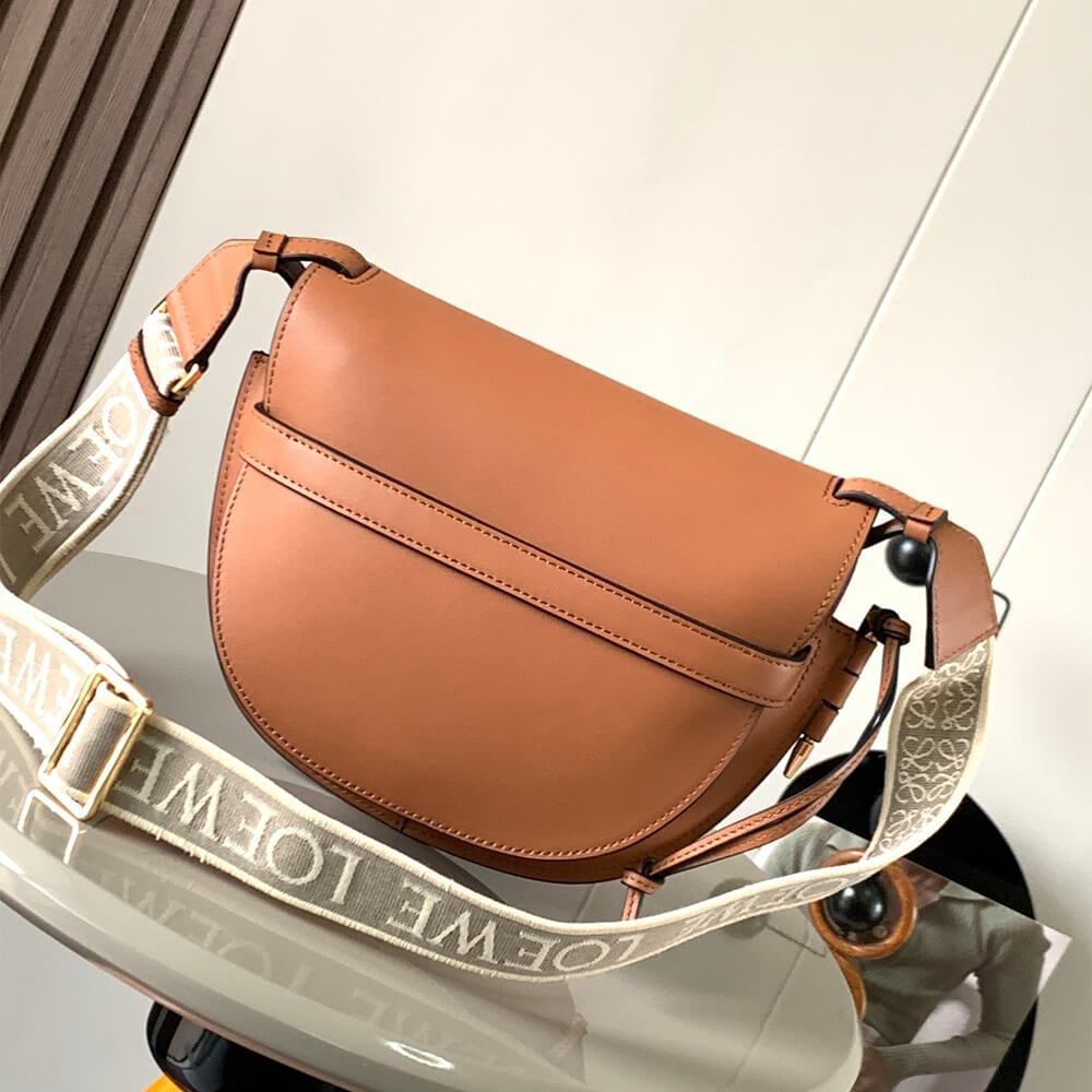 L0ew* Small Gate bag in soft calfskin and jacquard