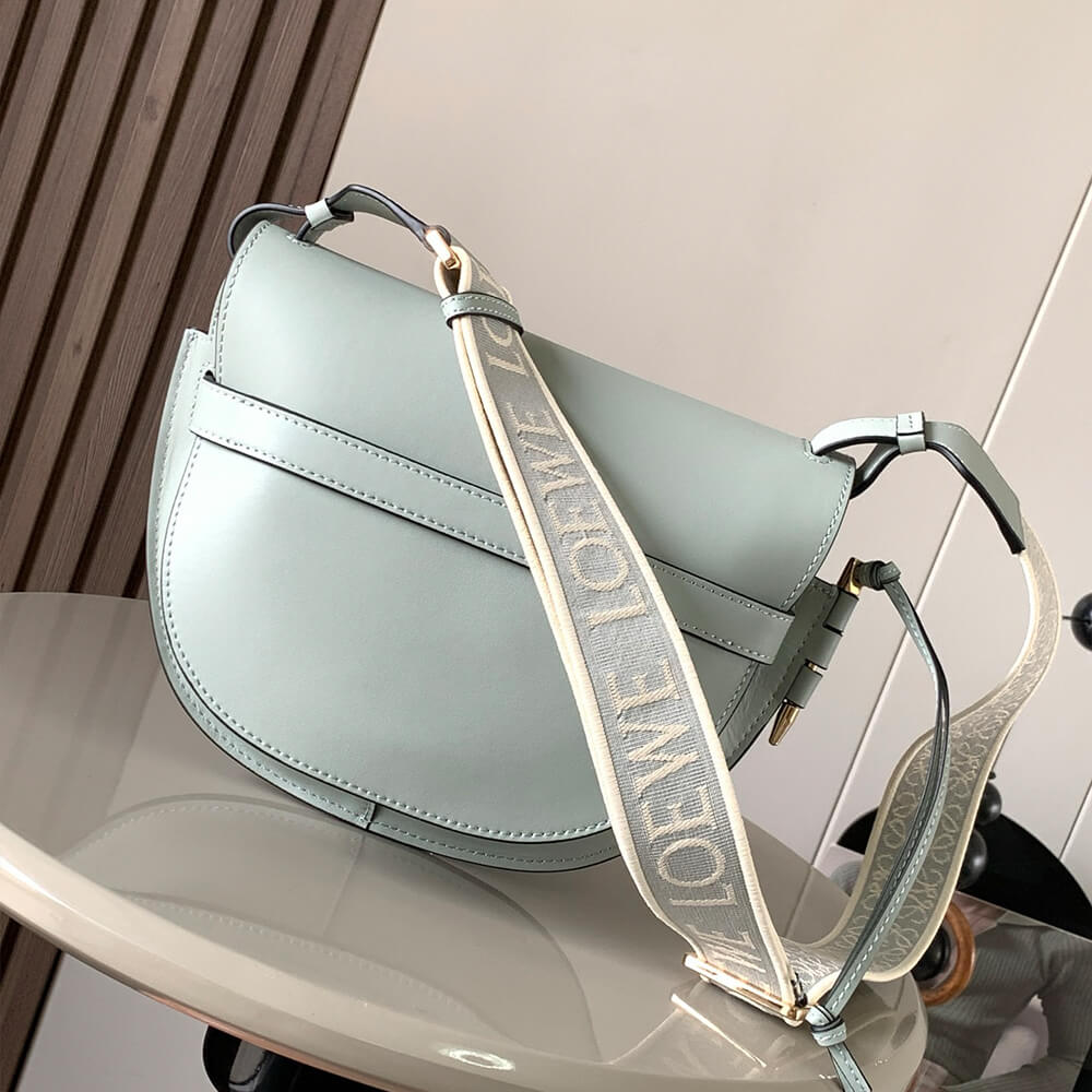 L0ew* Small Gate bag in soft calfskin and jacquard