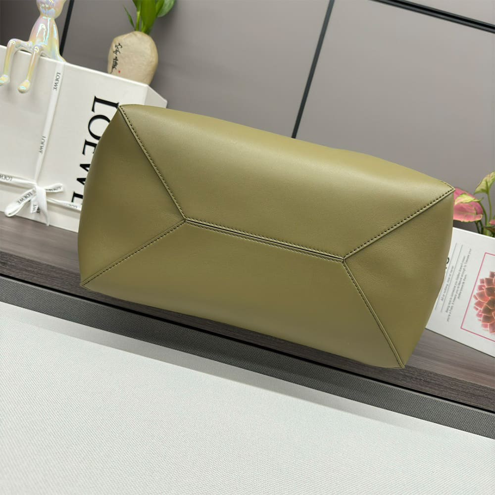 L0ew* XL Puzzle Fold tote in shiny calfskin(HIGH-END GRADE)