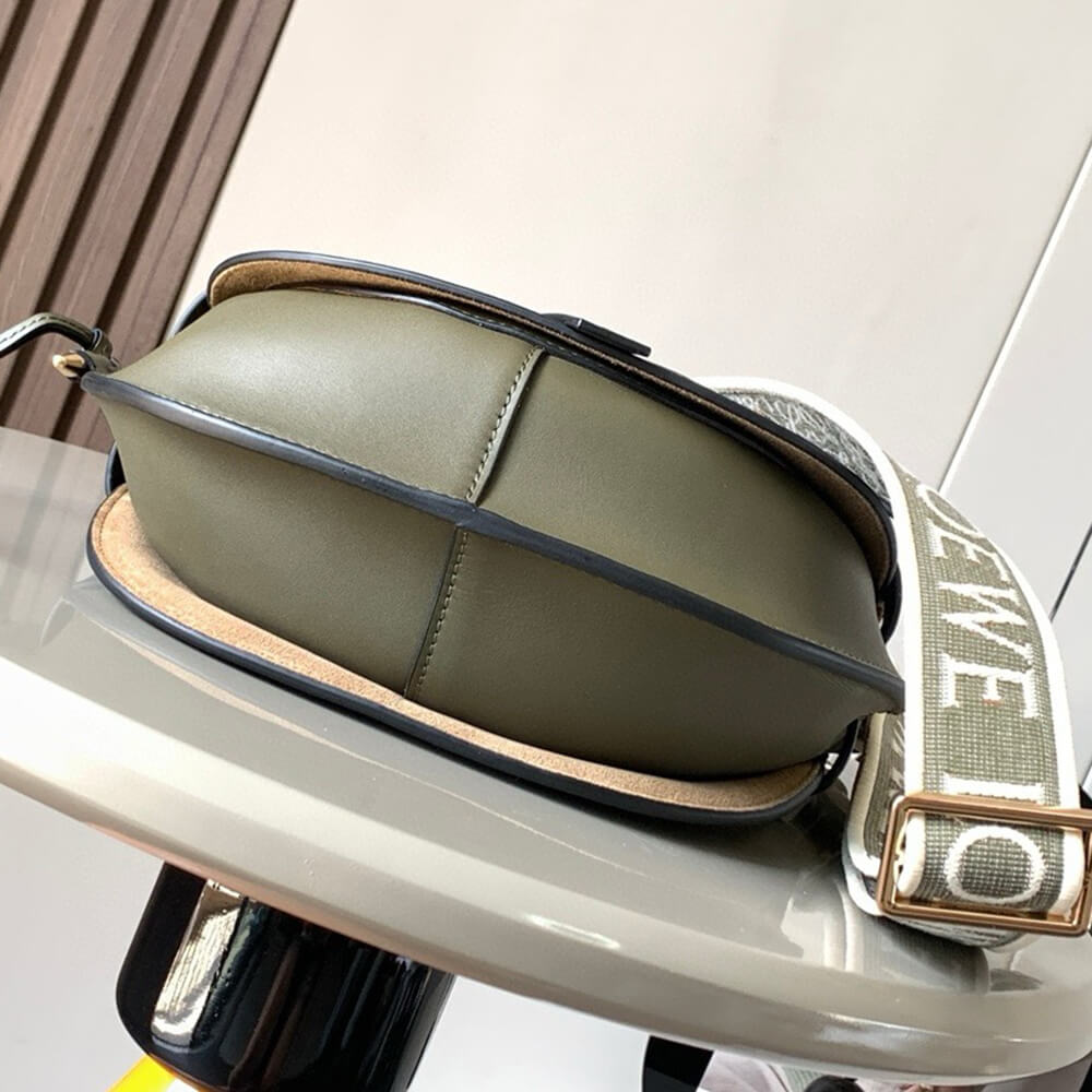 L0ew* Small Gate bag in soft calfskin and jacquard