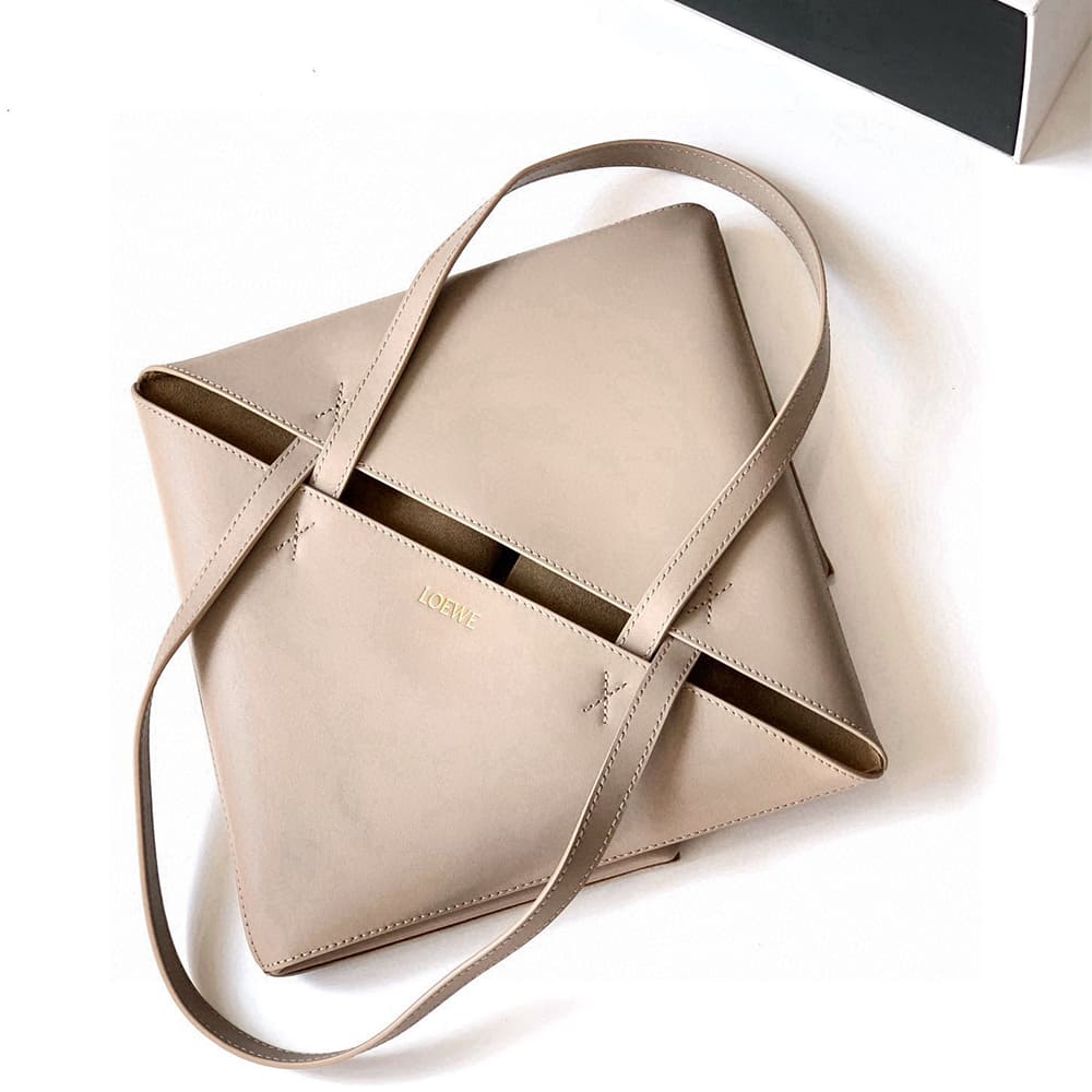 L0ew* Medium Puzzle Fold tote in shiny calfskin(HIGH-END GRADE)