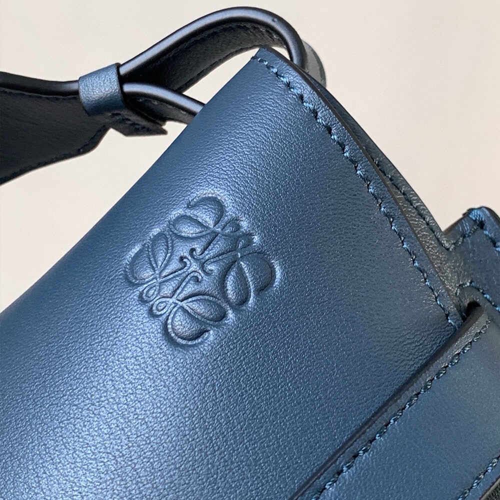 L0ew* Small Gate bag in soft calfskin and jacquard