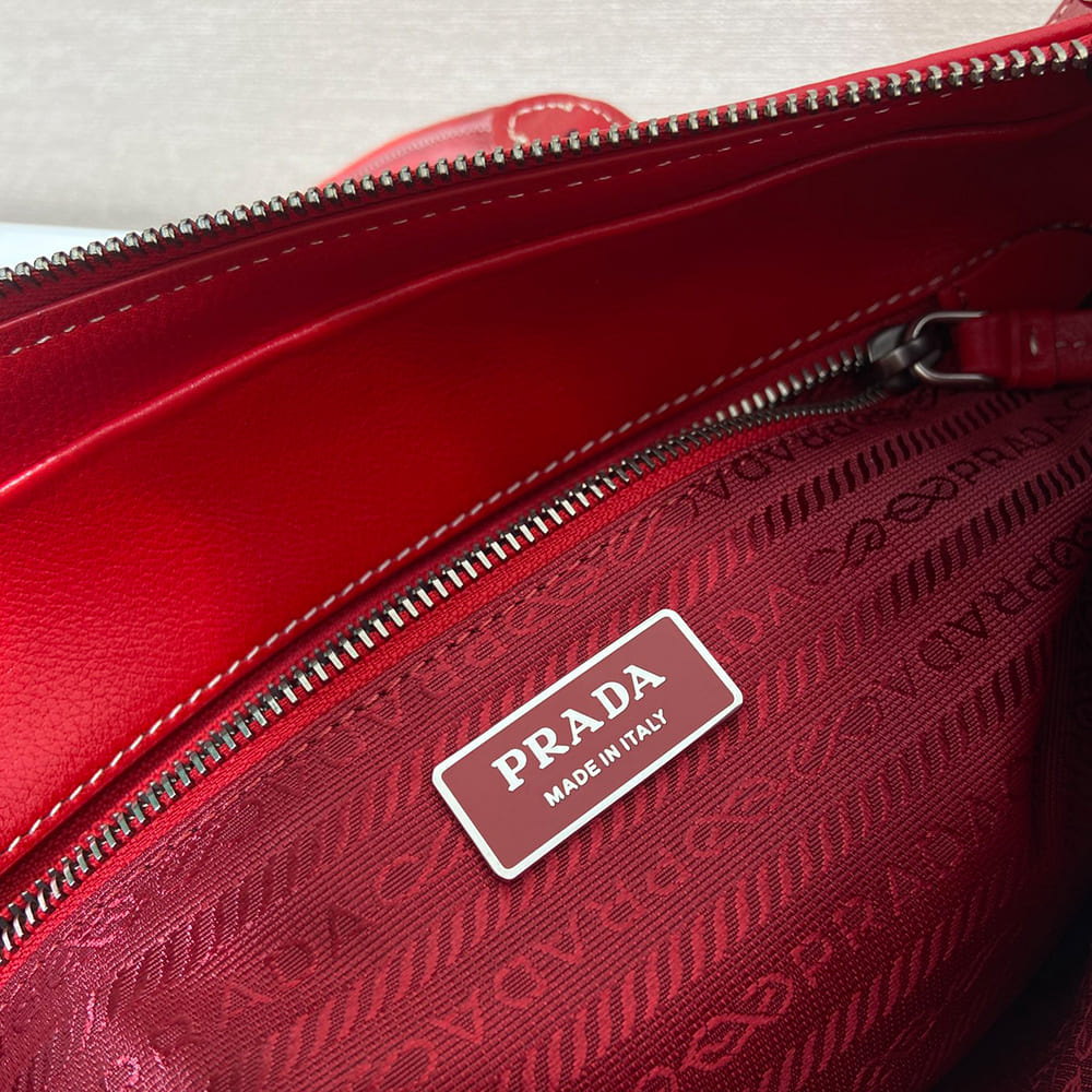 Pra*a Bonnie medium antiqued leather tote bag(HIGH-END GRADE)